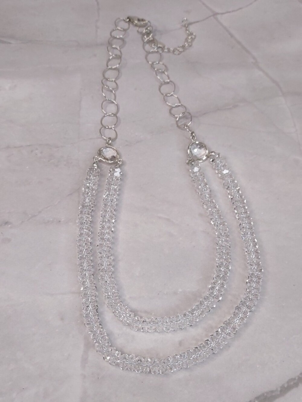 Deb Guyot Herkimer Crystal Quartz/Sterling Silver Necklace